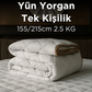 Kuzu Yünü Yorgan Tek Kişilik 155x215 cm 2.5 kg Merinos Kuzu Yünü