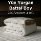 Kuzu Yünü Yorgan Battal Boy 220x240 cm 4 kg Merinos Kuzu Yünü