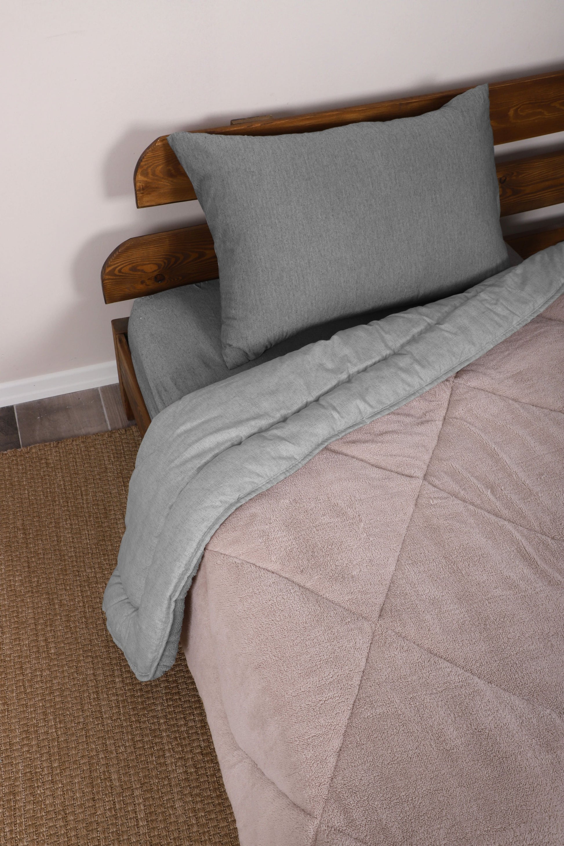 Wellsoft Tek Kişilik Yorgan | BalKüpü Gri 155x215cm