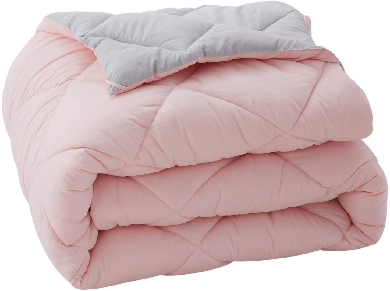 Pamuklu Lüks Çift Taraflı Çift Kişilik Yorgan | Pudra Gri 195x215cm